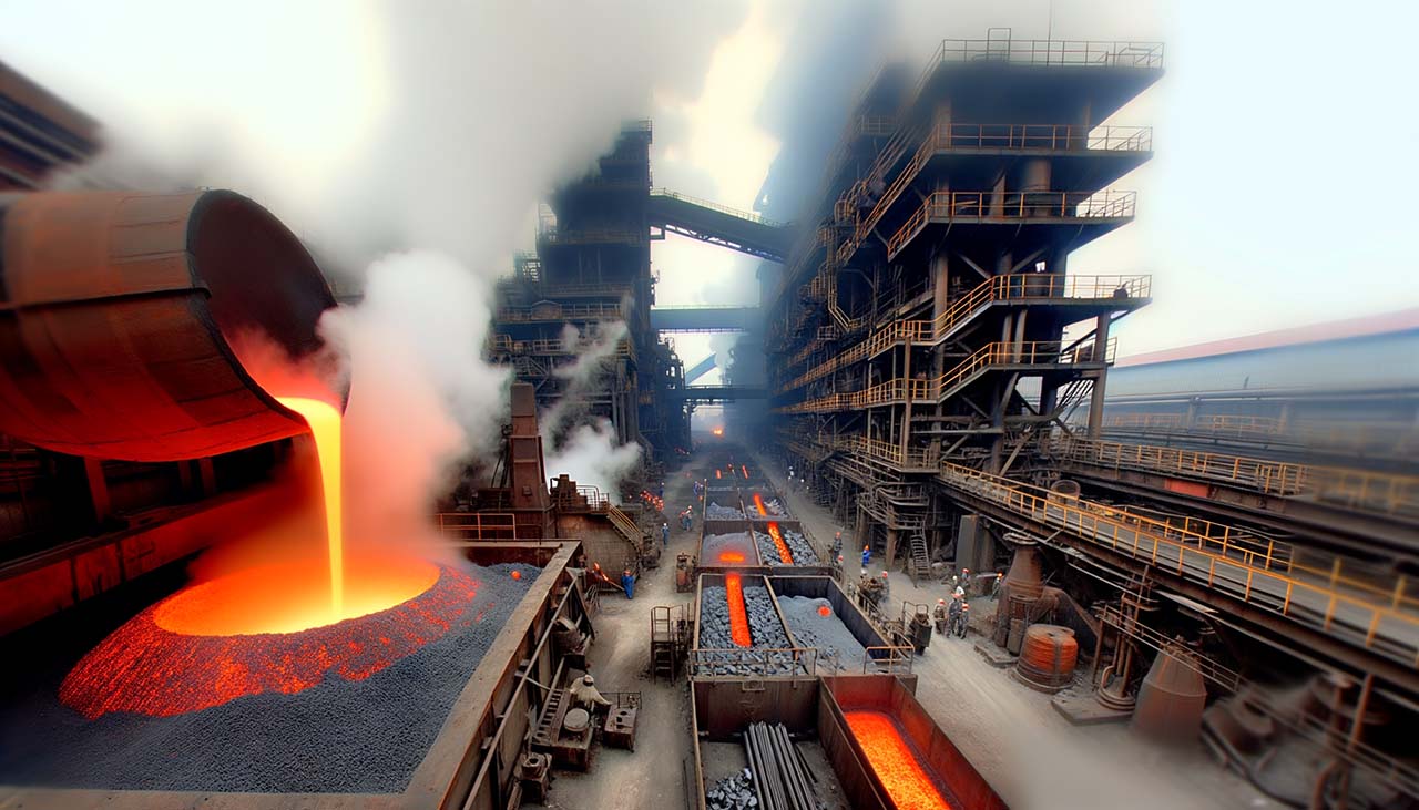 acciaieria in funzione