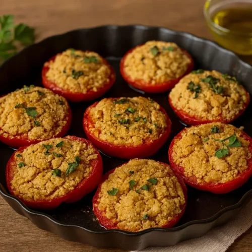 pomodori gratinati al forno con pangrattato
