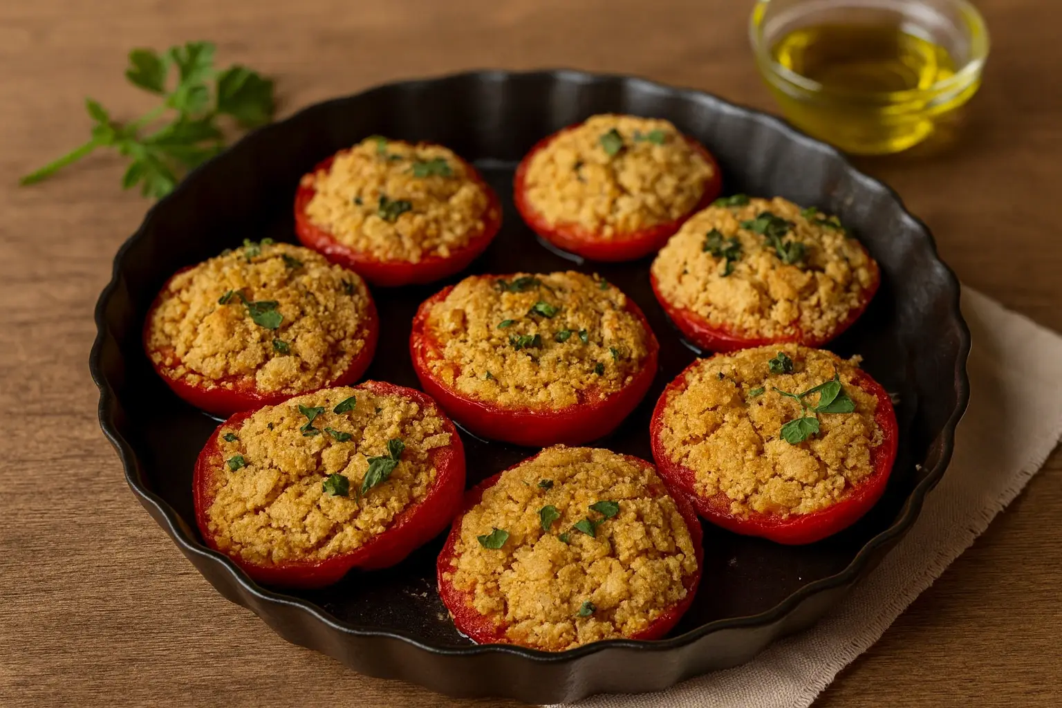 pomodori gratinati al forno con pangrattato